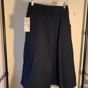 Black Flare Cotton Skirt